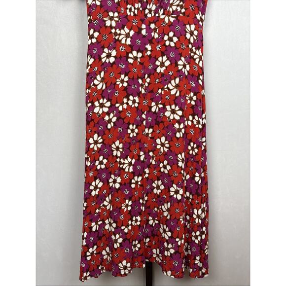 Faithfull The Brand Mailee Midi Dress Women's Medium Colorful Floral Front Tie - Picture 10 of 12